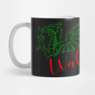 WALES RED DRAIG GOCH RED DRAGON GREEN Mug